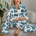 thumbnail image 5 of KLL Modern Furniture Print Women's Long Sleeve Pajamas with Pants Sleepwear Loungewear 2 Set-Large, 5 of 7