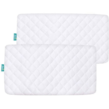 Biloban Bamboo Bassinet Mattress Pad Cover Compatible with Chicco LullaGo Portable Bassinet, 2 Pack, Waterproof, Ultra Soft Sleep Surface, Breathable and Easy