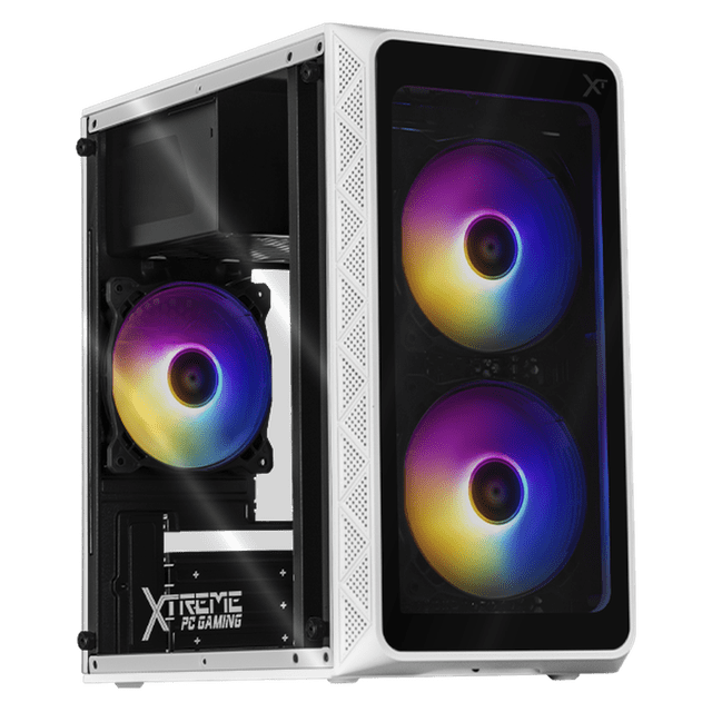 Gabinete XTREME PC GAMING Zero Mini Torre 3 Fan ARGB 600W Blanco CXTGI730WT