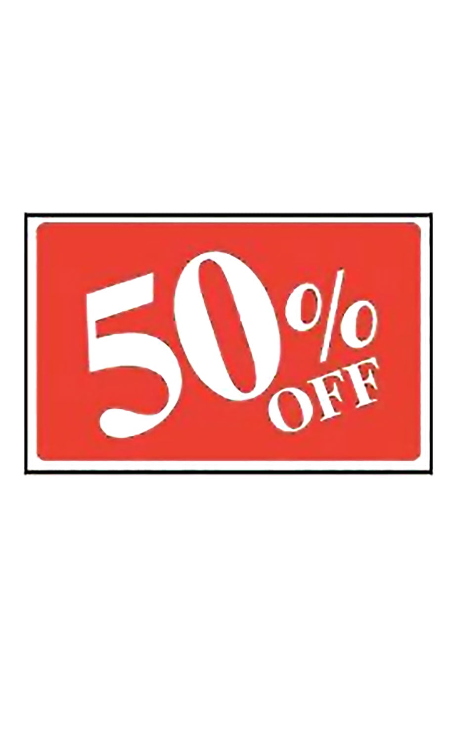 50% Off Rectangle Sign Card - 7”H x 11”W - Pack of 4 - Walmart.com
