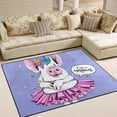 thumbnail image 2 of SKYSONIC Lightweight Soft Area Rugs Cute Pig in A Ballerina Tutu Floor Mat for Kids Playing Room Hardwood Floor Living Room 63x48 inch Nursery Rugs, 2 of 6