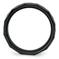 thumbnail image 2 of Ceramic Black Faceted 8mm Mens Wedding Ring Size 9.5, 2 of 6