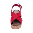 thumbnail image 2 of FUZZY Anya Women Extra Wide Width Platform Corkscrew Wedge High Heel Slingback, 2 of 6