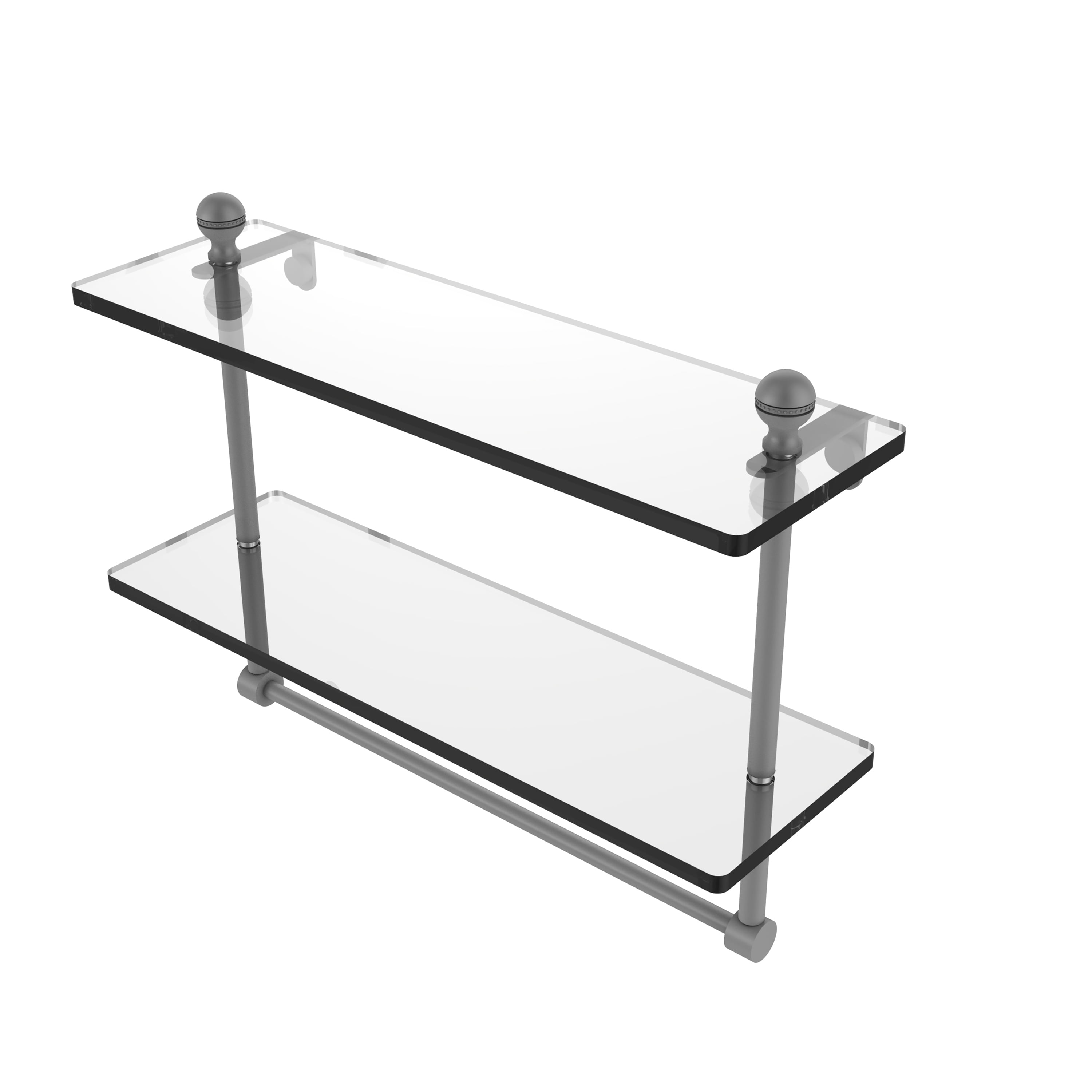 Mambo Collection 16 Inch Two Tiered Glass Shelf