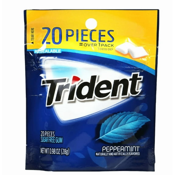 Trident Peppermint Sugar Free Gum, 20-pc. Packs (6packs of 20)