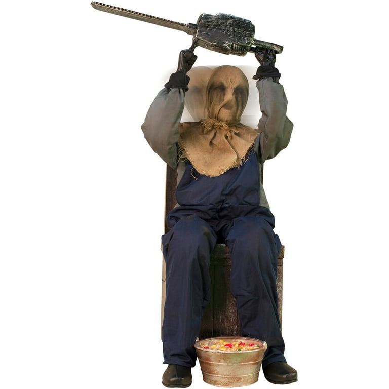 Haunted Hill Farm Sitting Scarecrow Animatronic by Tekky with