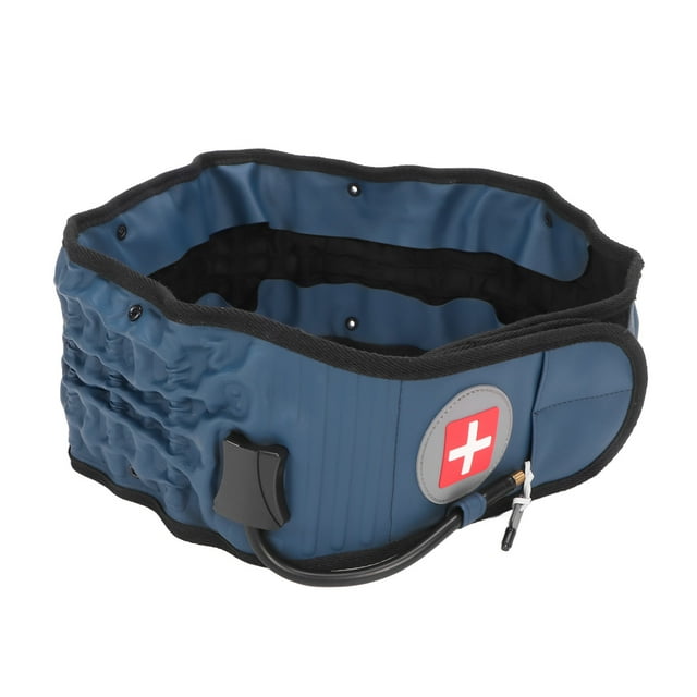 Lumbar Traction Belt, Professional Back Decompression Belt Relaxes Muscles Lumbar Support Inflatable Relieves Stress With Inflator For Walking Khaki,Blue,Black