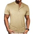 thumbnail image 2 of Fabrcox Henley T Shirts for Men Slim Fit Short Sleeve Men Top Big and Tall Basic Lightweight Spring Summer Workout Gym T Shirts for Man, 2 of 6