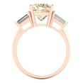 thumbnail image 4 of 3 ct Cushion Cut Natural Morganite 3 Stone 14K Rose Gold Womens Engagement Ring, 4 of 5