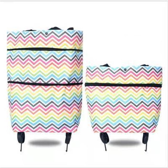 Panier d'Épicerie Pliable avec Roues et Sac Amovible Grand Sac Imperméable