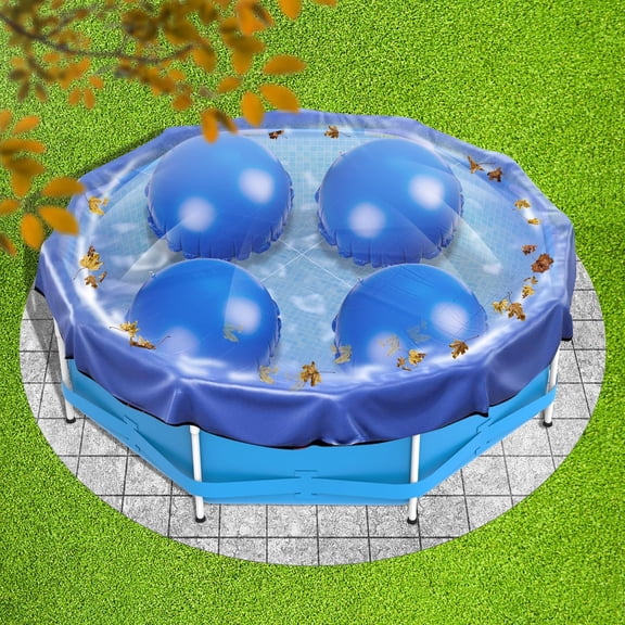 4 Pcs Pool Air Pillow for Above Ground Pools - 4 x 4 Ft Round Winter Cover with Ropes