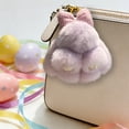 thumbnail image 6 of Surpdew Soft Fluffy Rabbit Keychain Cute Pbunny Key Rings Pbunny Key Rings Faux Fur Keyring Pompom Keychain Decoration Purple, 6 of 6