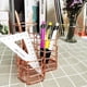 thumbnail image 4 of Portalápices de metal, portalápices de almacenamiento de escritorio, portalápices calado redondo, oro rosa, 4 of 5