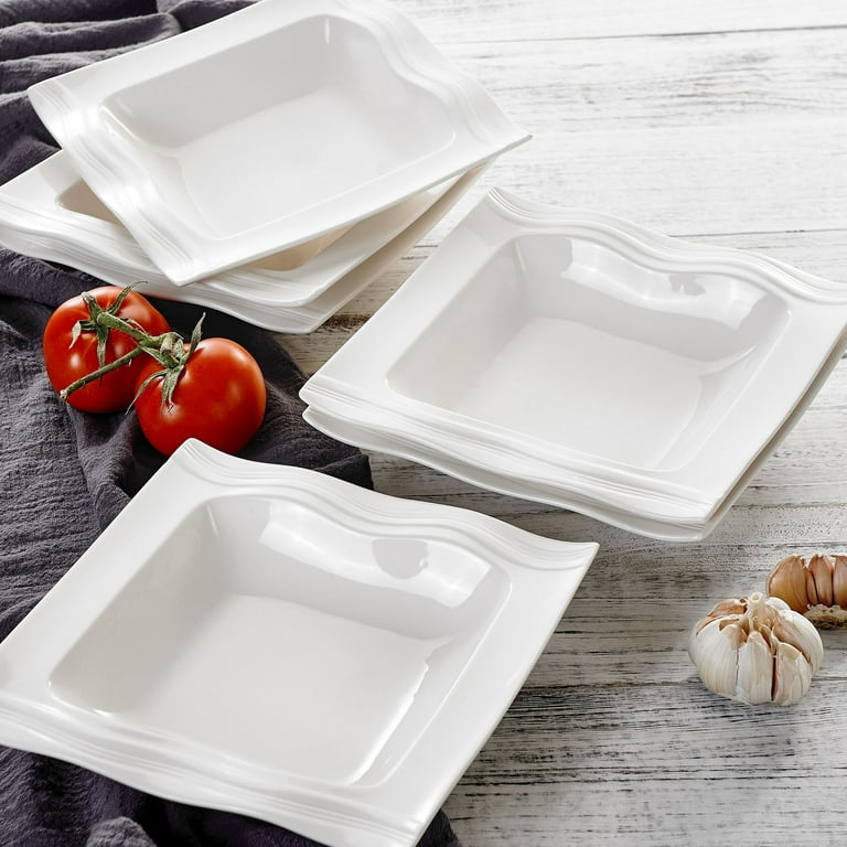 MALACASA Series Mario Porcelain Dinnerware Set Dinner Dishes White  Tableware Set