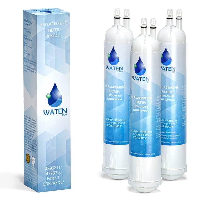 Filtro de agua HAUSTASK 4396841 compatible con EDR3RXD1, paquete de 3