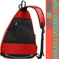 thumbnail image 4 of Athletico Sling Bag - Crossbody Backpack for Pickleball, Tennis, Racketball, and Travel for Men and Women (Red), 4 of 6