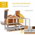 thumbnail image 4 of 65" Yellow Wooden Rabbit Hutch & Pet Playpen – Secure Indoor Home for 1-3 Rabbits, Storage Box, Easy-Clean Trays, Spacious Living Area, 35" H, 4 of 7
