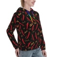 thumbnail image 2 of Yiaed Hot Chili Print Womens Casual Hoodies Crew Neck Long Sleeve Sweatshirts With Pocket Pullover Tops Women's Hooded Sweatshirt-Medium, 2 of 5
