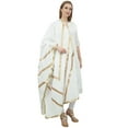 thumbnail image 4 of Phagun Indian Women's Designer Chunni Cotton Dupatta Ethnic Stole Scarves-White, 4 of 5