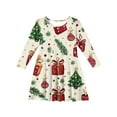 thumbnail image 4 of Drmagiyhm Girls Long Sleeve Skater Dress Size 10-12 Boho Christmas Crew Neck Dress Twirly Chiffon Skater Dress Fall Casual Outfit 11-12 Years, 4 of 4