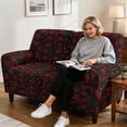 thumbnail image 4 of SCRAWLGOD Rose Love Heart Print Stretch Recliner Slipcover for Valentine's Day Anti Scratch 2 Seater Reclining Slipcover Washable Anti Slip Recliner Cover, 4 of 8