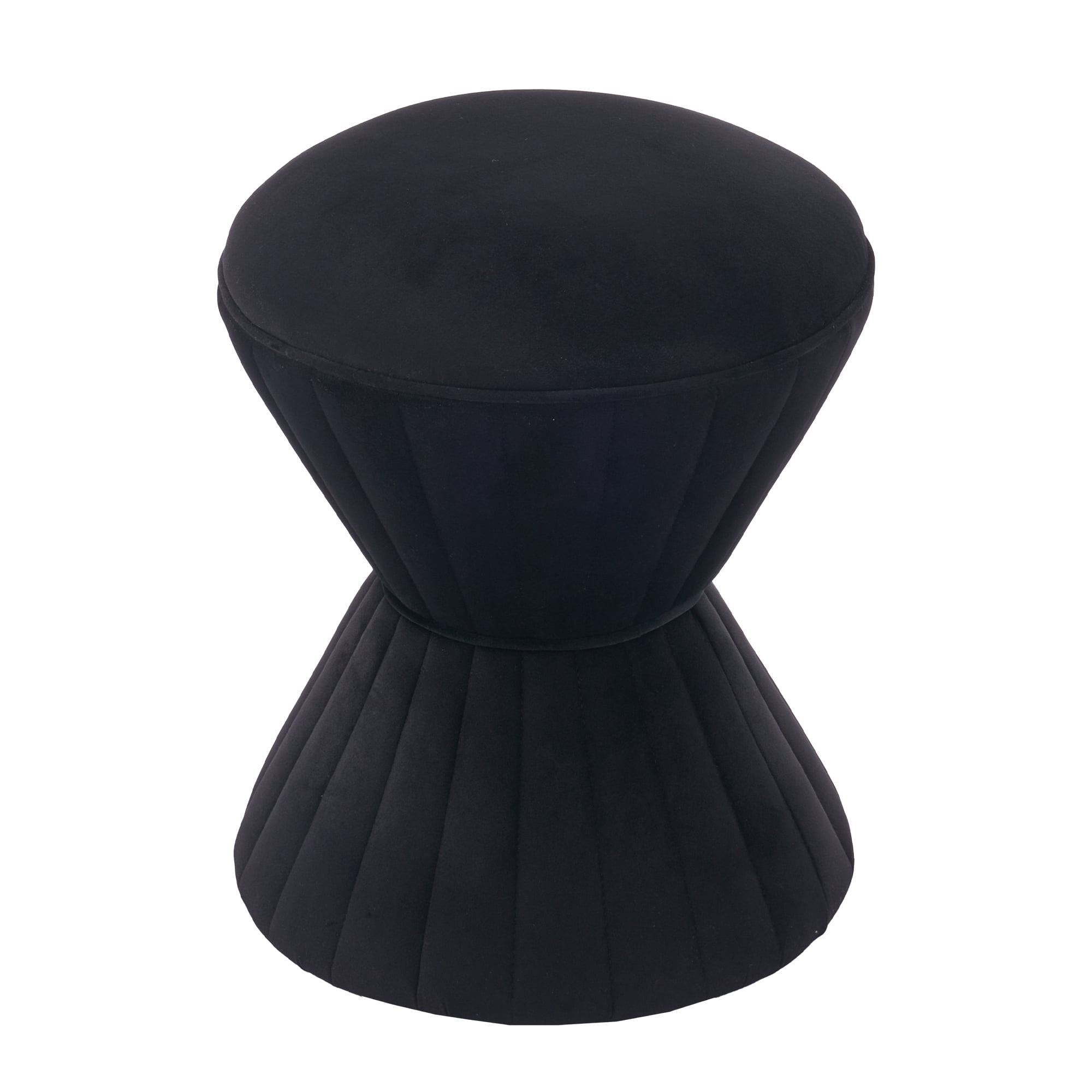 Multifunction Velvet Ottoman, Upholstered Vanity Stool Chair, Sturdy Round Footstool for Makeup, Living Room, Bedroom, Entryway