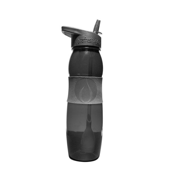 Refresh2go "Curve" Filtered Water Bottle, 26 oz, Black