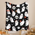 thumbnail image 3 of Halloween Throw Blanket for Couch Sofa Bed Cute Ghost Printed Blanket Soft Lightweight Plush Blanket Halloween Room Decor for All Season(Black,Throw(50"x60")), 3 of 6