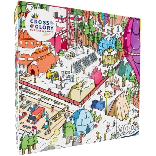Cross & Glory - Arctic Explorer's Snowbound Giggles - 1000 Piece Jigsaw Puzzle for Adults & Kids 12+ Funny Polar Adventure Magic Puzzle