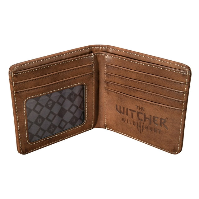 The Witcher 3 Portefeuille Bi-Fold Loup Blanc Marron