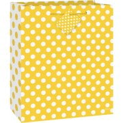 (3 Pack) Yellow Polka Dot Gift Bag
