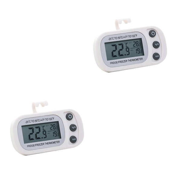 Yuarrent ABS Digital Hanging LCD Screen Control Home Replacement Meter IPX4 Temperature Waterproof Button Display Blanco 2piezas Yuarrent CBP110864