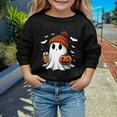 thumbnail image 2 of Hoodies for Girls 14-16 Drawstring FlowerLetter Printing Pullover Sweatshirt Pullover Oversized Hoodie Fashion Blouse Long Sleeve Shirt track Jackets with Pocket Black, 140, 2 of 4