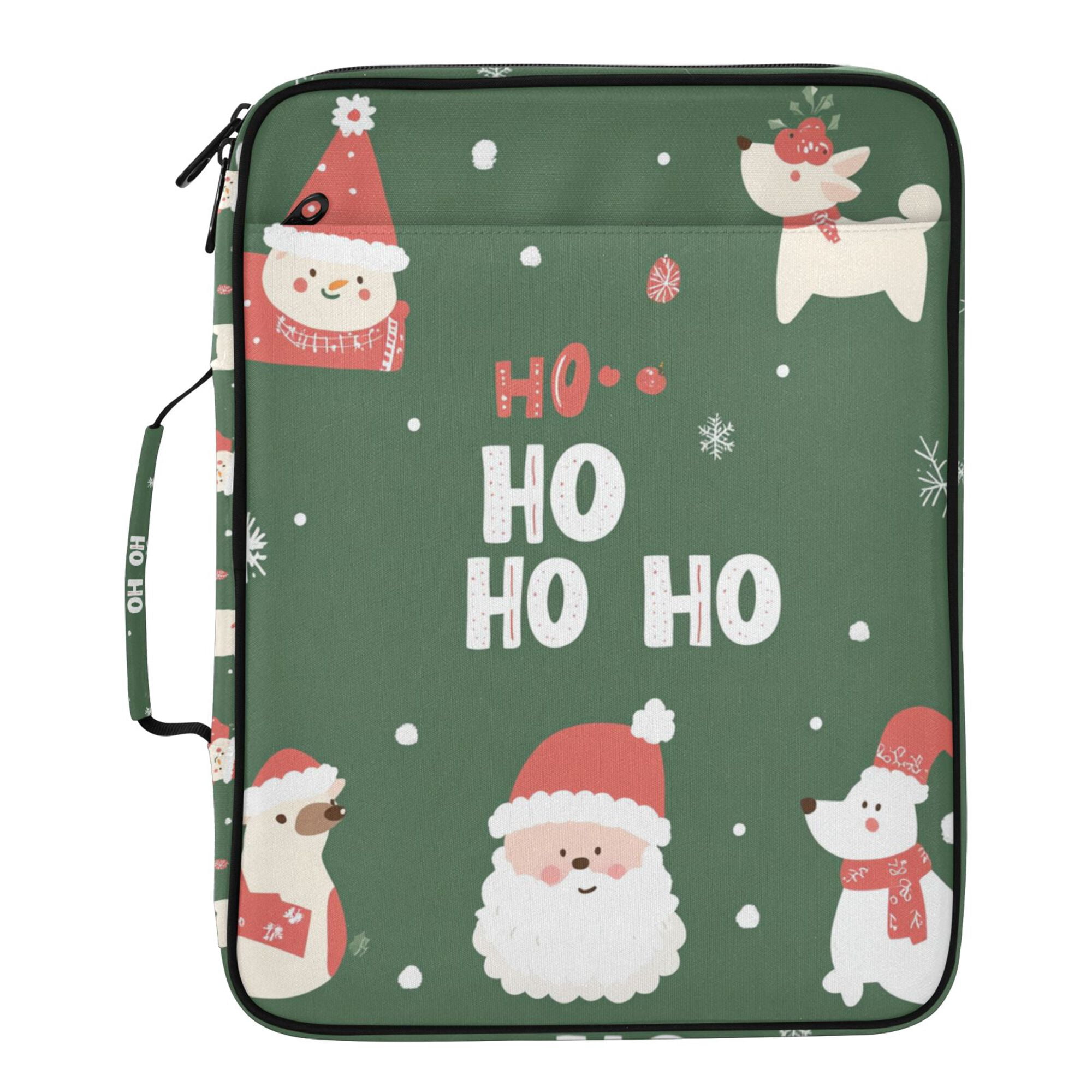 FORMRS Accordion File Folder A4 Size 7-Pocket Expanding Document Organizer Bag with 3 Ring Binder, Christmas Santa