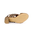 thumbnail image 5 of BLISSFUL STEP Women's Boho Buckle Ankle Strap Block Heels Sandals Brown (Size 11), 5 of 6