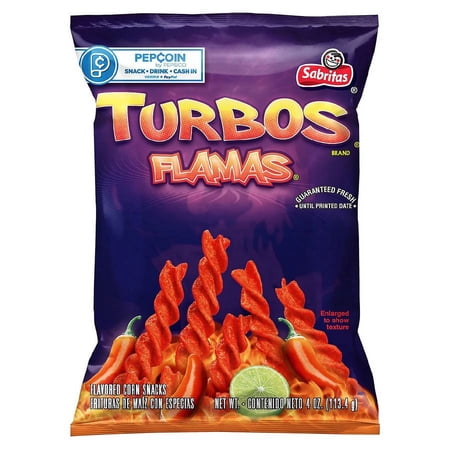 Sabritas Turbos Corn Snacks Flamas 4.0 oz