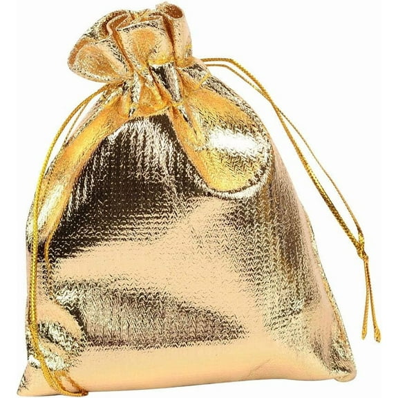 Organza Bags 50 PCS 9x12cm Rectangle Golden Organza Bags for Jewelry Storage Wedding Favor Gift Candy Packing