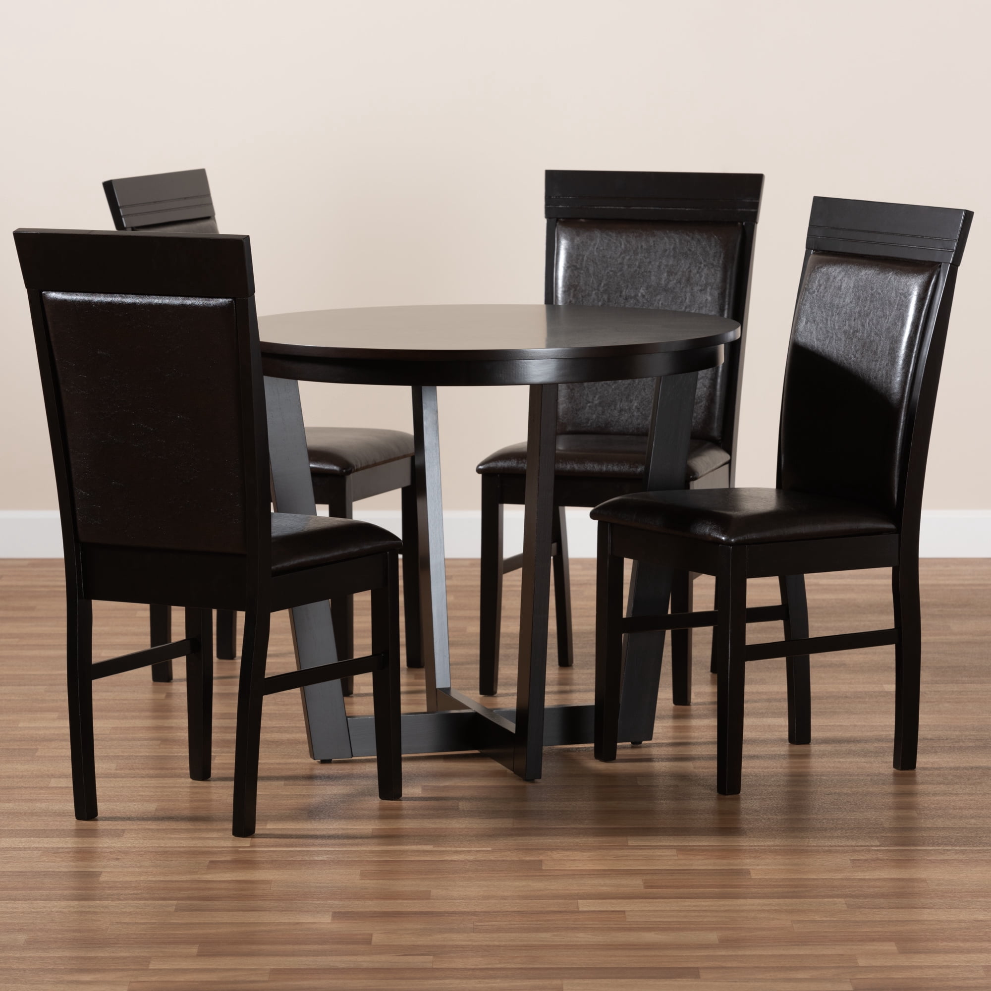 Baxton Studio Irma Modern Dining Set, Espresso Brown