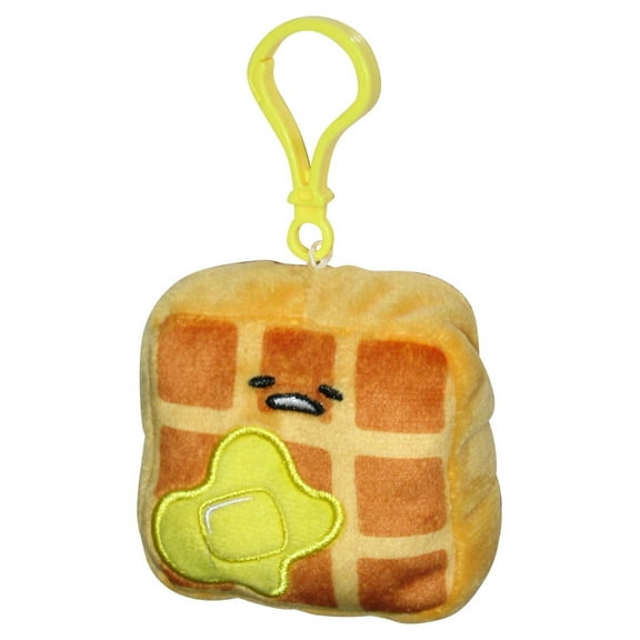 Gudetama Lazy Egg Dangler Bullsitoy 3-Inch Waffle Clip-On Plush Keychain