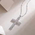 thumbnail image 2 of 3Ct Round Cut Real Moissanite Womens Cross Pendant Necklace 14K White Gold Plated, 2 of 4
