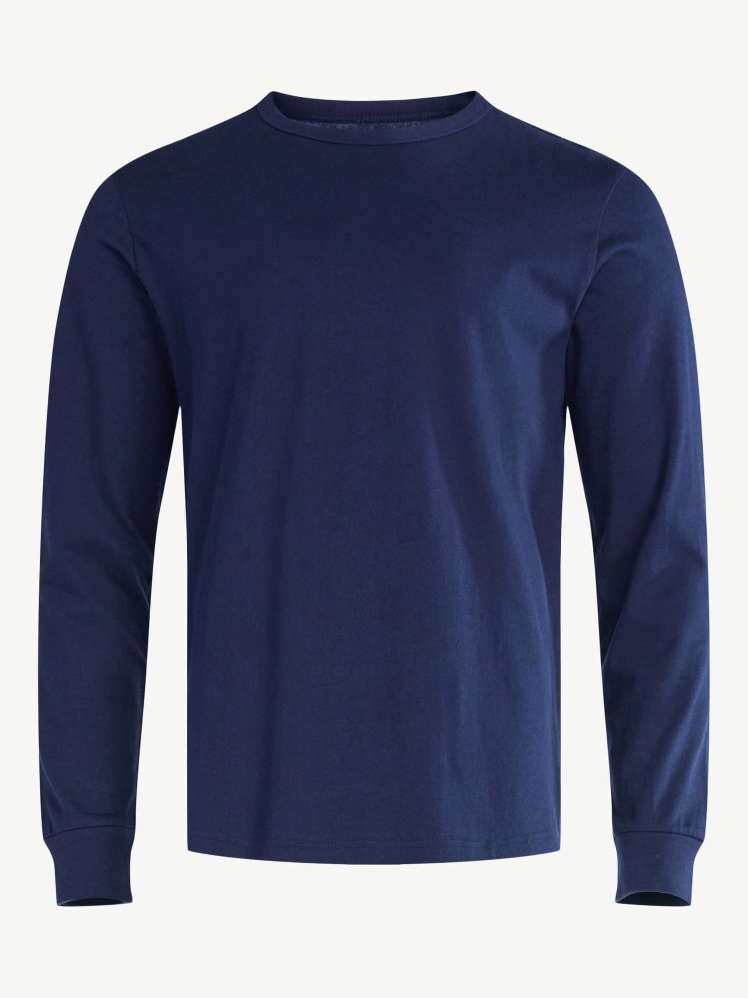 Free Assembly Men's Everyday Cotton Tee with Long Sleeves, Sizes XS-3XL