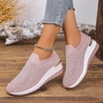 thumbnail image 3 of Womens Sparkly Butterfly Rhinestones Platform Wedge Walking Shoes Bling Fall Knit Slip on Socks Casual Tennis Work Loafer Sneakers, 3 of 7