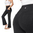 thumbnail image 2 of GymCope Women's Flare Pants, Flare Leggings for Women, Bootcut Workout Pants With 4 Pockets, Black L, 2 of 7