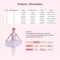 thumbnail image 7 of TSSOE Girls Lyrical Dance Dress Latin Ballet Jazz Leotard Gown Halter Sleeveless Applique Costume Irregular Tutu Skirt Light Purple 10, 7 of 7