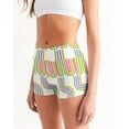 thumbnail image 3 of Glow up Gear color swirls Mid-Rise Yoga Shorts, 3 of 5