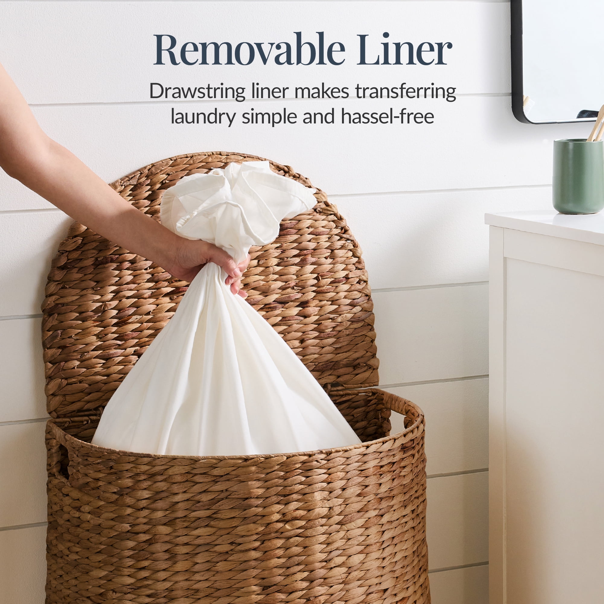 Best Choice Products Half Moon Laundry Hamper w/ Lid, Half Round Laundry Basket, w/ Removable Liner & Handles - Chestnut