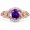 Amethyst Cubic Zirconia with Rose Tone, variant on Art Deco Ring Sunflower Design Round Ruby Cubic Zirconia White Tone 925 Sterling Silver, Size 10