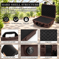 Hard Carrying Case, Brown, 13.78 x 11.02 x 4.33 Inch, Stripe Shell ...