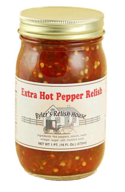 Byler's Relish House Homemade Amish Country Extra Hot Pepper Relish 16 oz. by Byler's Relish House