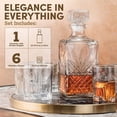 thumbnail image 3 of Bormioli Rocco Selecta Decanter and Tumblers, 7-Piece Set - Etched Starburst Glass with Airtight Diamond Stopper & 6 Matching 9.5 Oz. Glasses - Made in Italy Whiskey Set for Spirits - Dishwasher Safe, 3 of 8